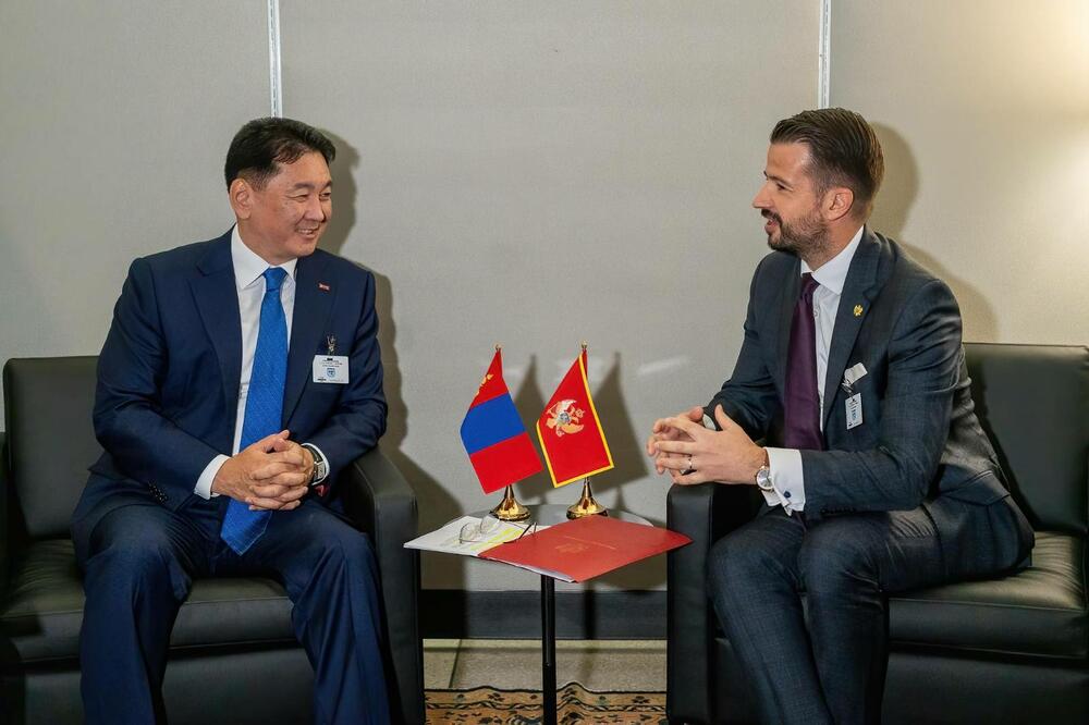 Hurelsuh i Milatović, Foto: Kancelarija za odnose s javnošću predsjednika Crne Gore