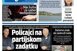 Naslovna strana "Vijesti" za 10. oktobar 2025.