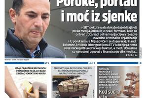 Naslovna strana "Vijesti" za 13. oktobar 2025.