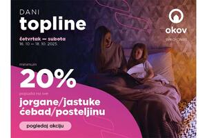 Okov: veliki popusti na sve posteljine, jorgane, jastuke i ćebad