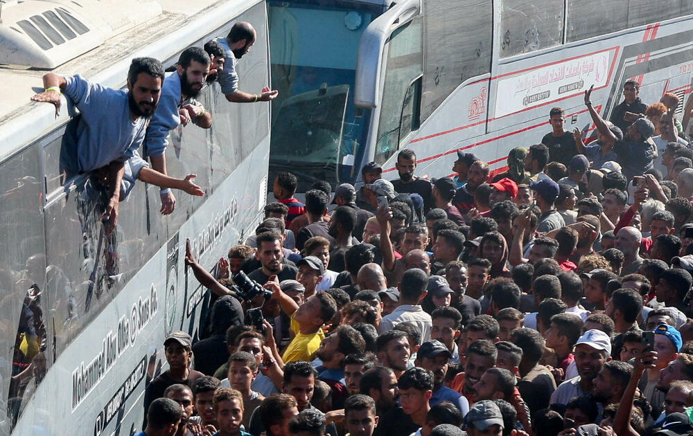 Palestinci pozdravljaju oslobođene u Kan Junisu 13. oktobra