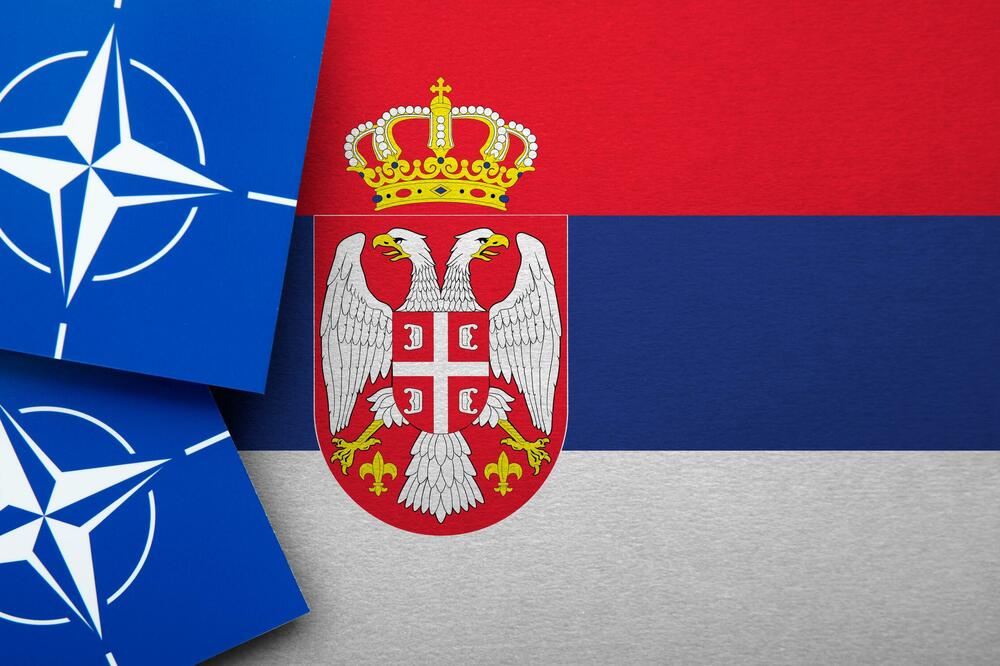 Zastave NATO i Srbije (Ilustracija), Foto: Shutterstock