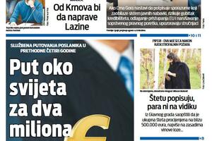 Naslovna strana "Vijesti" za 20. oktobar 2025.