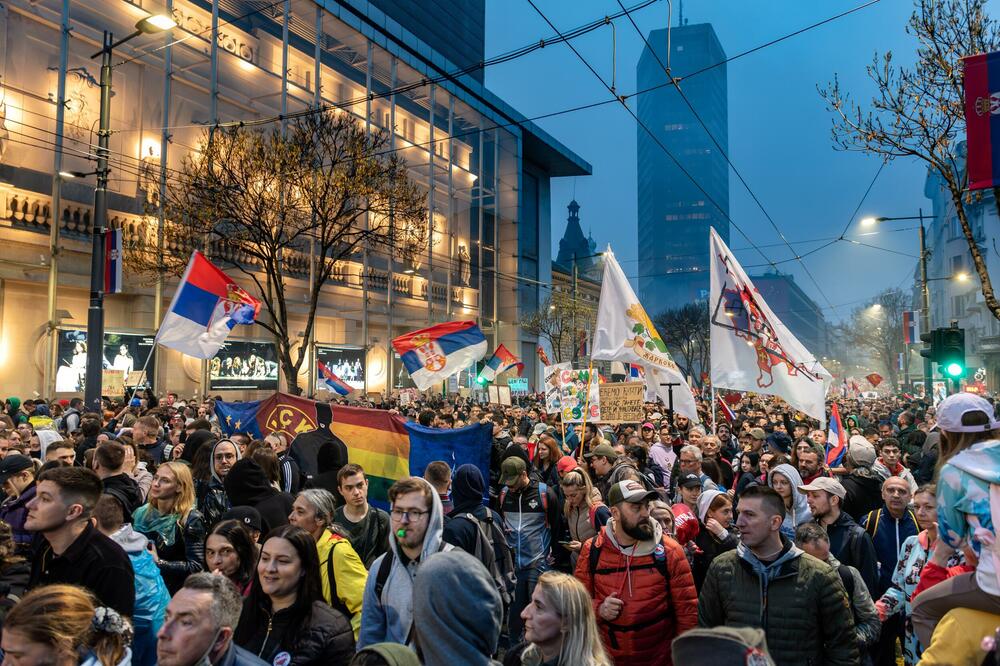 Sa studentskog protesta u Beogradu 15. marta ove godine, Foto: Shutterstock