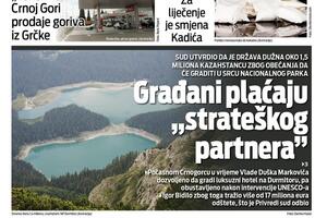 Naslovna strana "Vijesti" za 24. oktobar 2025.