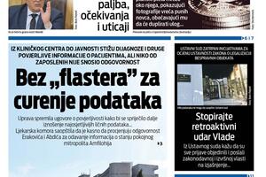 Naslovna strana "Vijesti" za 25. oktobar 2025.