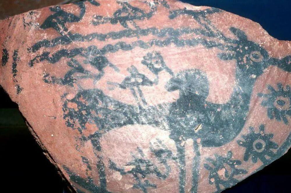 Potpis ispod fotografije, Grnčarija sa grbavim bikovima i pticama pronađena na lokalitetu u Indskoj dolini, Foto: Getty Images