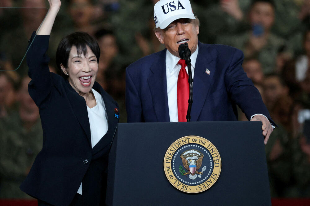 Donald Tramp i Sanae Takaiči, Foto: Rojters
