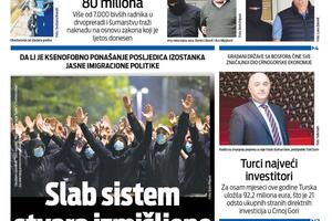Naslovna strana "Vijesti" za 29. oktobar 2025.