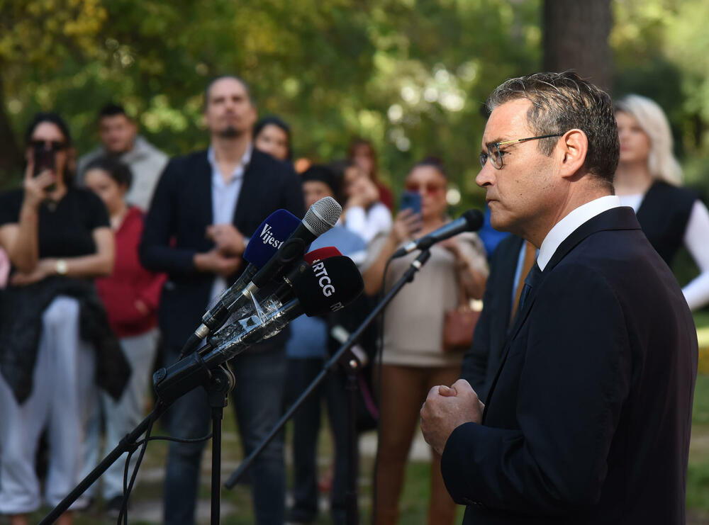 <p>Strategija za građansku Crnu Goru (STEGA organizovala je skup na platou dvorca Petrovića u Podgorici</p>