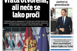 Naslovna strana "Vijesti" za 1. novembar 2025.