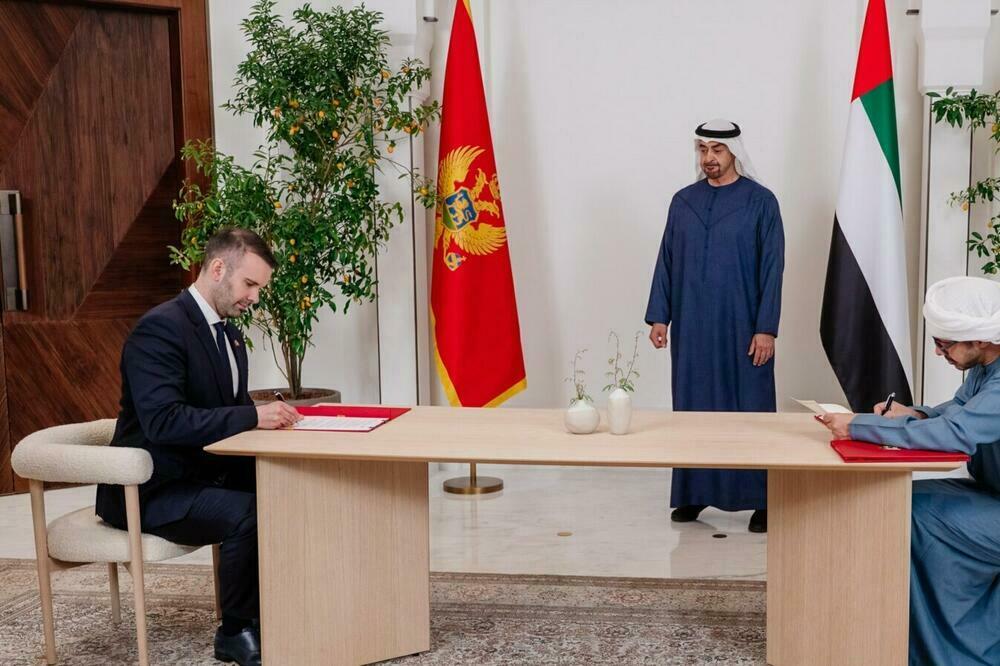 Sa potpisivanja sporazuma o ekonomskog saradnji Crne Gore i UAE, Foto: Vlada Crne Gore