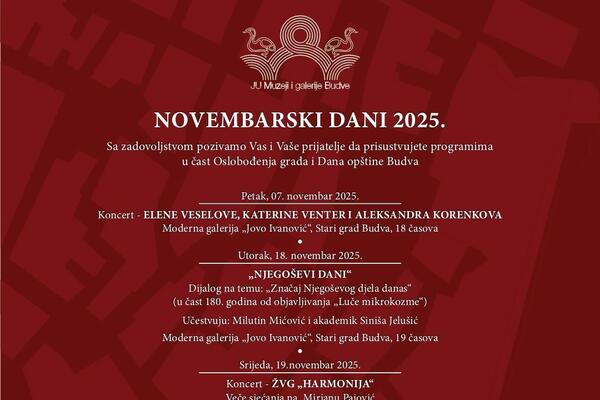 Budva živi kulturu: Počinju „Novembarski dani 2025“