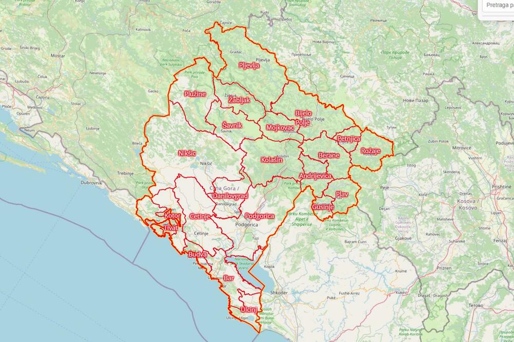 Foto: Screenshot/ortofoto2025.gov.me