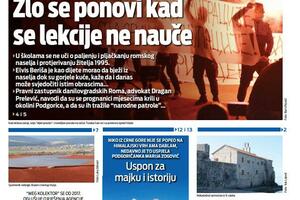 Naslova strana "Vijesti" za 9. novembar 2025.