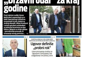 Naslova strana "Vijesti" za 10. novembar 2025.