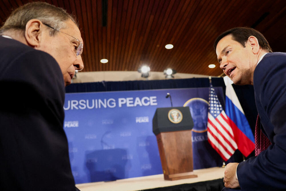 Lavrov i Rubio tokom samita Putina i Trampa na Aljasci 15. avgusta, Foto: Rojters