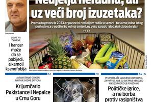 Naslovna strana "Vijesti" za 11. novembar 2025.