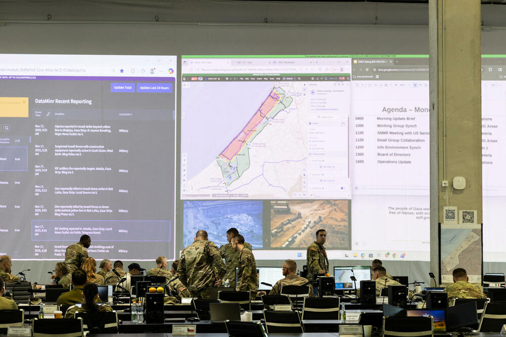 Američki i izraelski vojnici u centru u Kirjat Gatu 17. novembra, Foto: Rojters