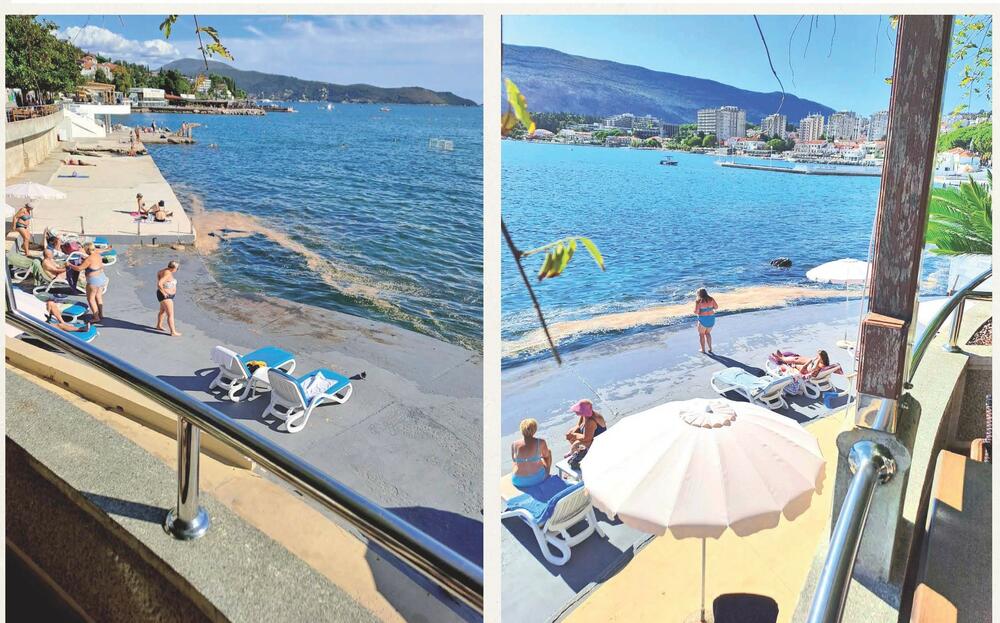 Stalna pojava zagađenja mora na hercegnovskoj rivijeri (septembar 2024) završava ispred Igala (Iz monografije Lj. Radojičića: „Moja borba za prirodne ljekovite resurse Igala“)