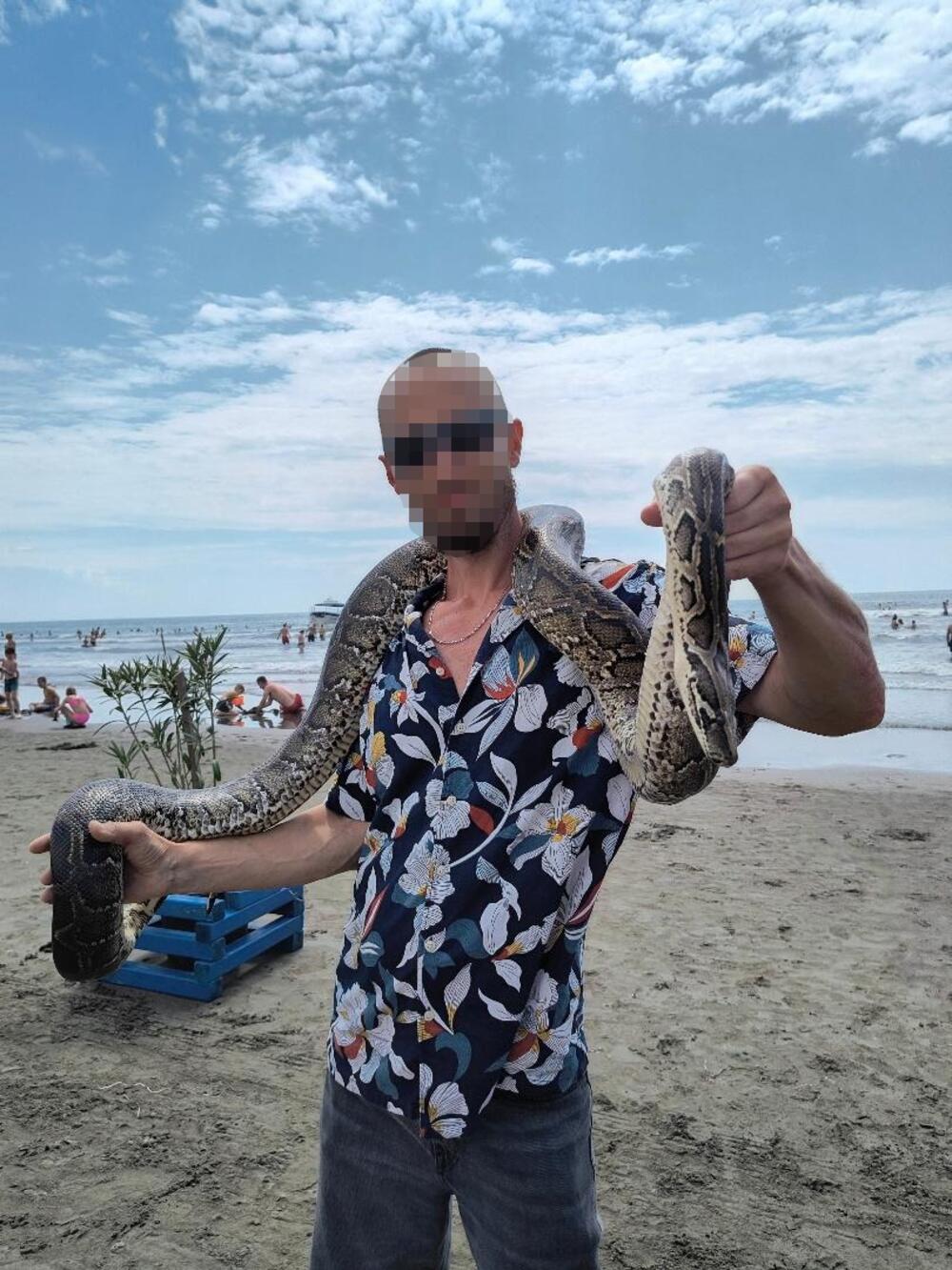 Piton sa velike plaže u Ulcinju