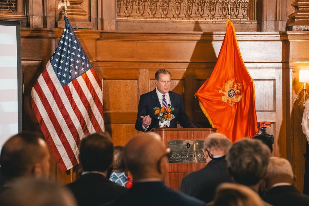 <p>Milatović je govorio u Vašingtonu, na svečanosti povodom 120 godina diplomatskih odnosa Crne Gore i SAD</p>