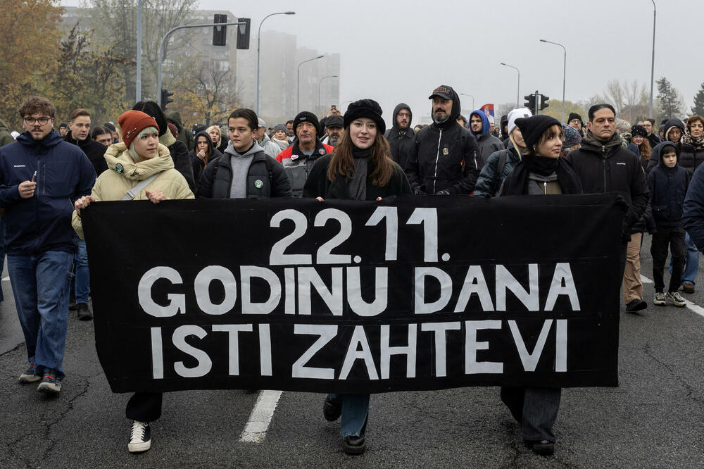 Sa jednog od protesta zbog tragedije bu Novom Sadu, Foto: REUTERS