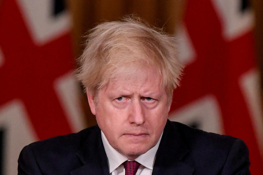 Džonson na konferenciji u Londonu, decembar 2020., Foto: Reuters