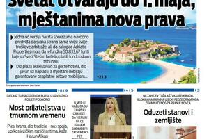 Naslovna strana "Vijesti" za 24. novembar 2025.