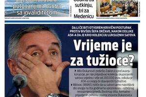 Naslovna strana "Vijesti" za 26. novembar 2025.