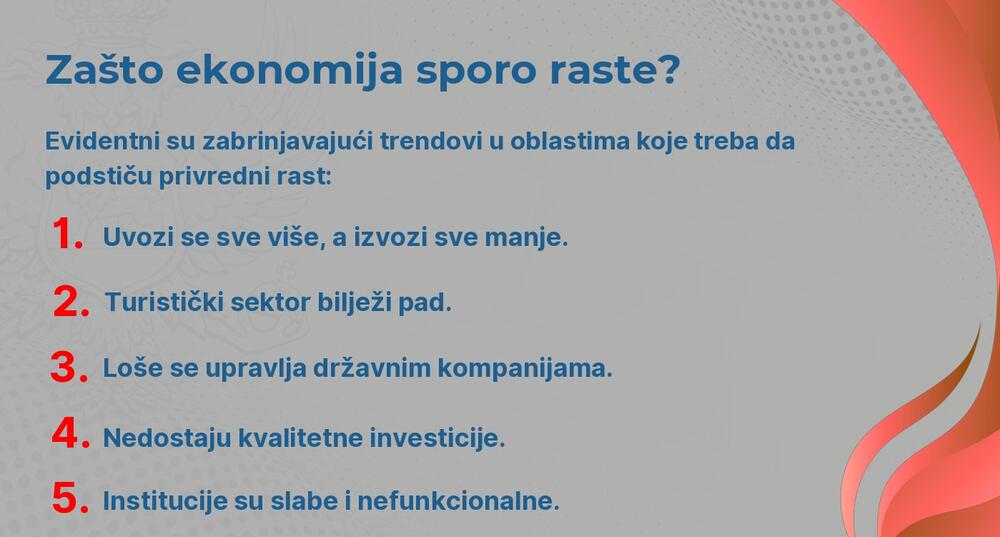 <p>Predsjednik je ukazao i da je nastao vrlo veliki strukturni deficit budžeta, kao i da će ukoliko se ne poveća ekonomski rast biti nužno uvođenje novih poreza za punjenje državne kase</p>