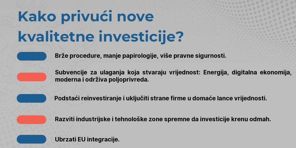 <p>Predsjednik je ukazao i da je nastao vrlo veliki strukturni deficit budžeta, kao i da će ukoliko se ne poveća ekonomski rast biti nužno uvođenje novih poreza za punjenje državne kase</p>