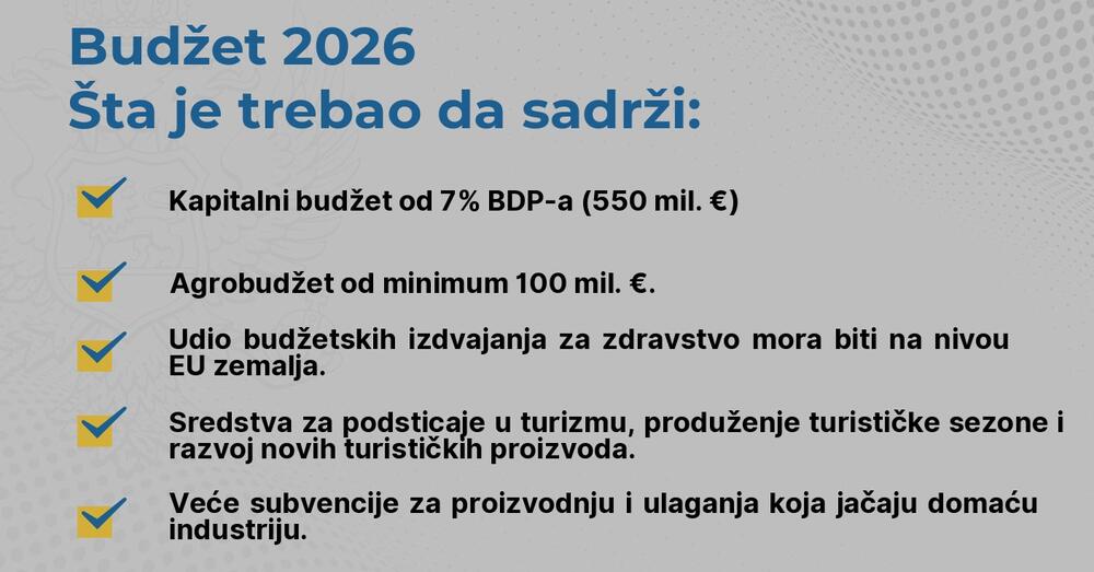 <p>Predsjednik je ukazao i da je nastao vrlo veliki strukturni deficit budžeta, kao i da će ukoliko se ne poveća ekonomski rast biti nužno uvođenje novih poreza za punjenje državne kase</p>