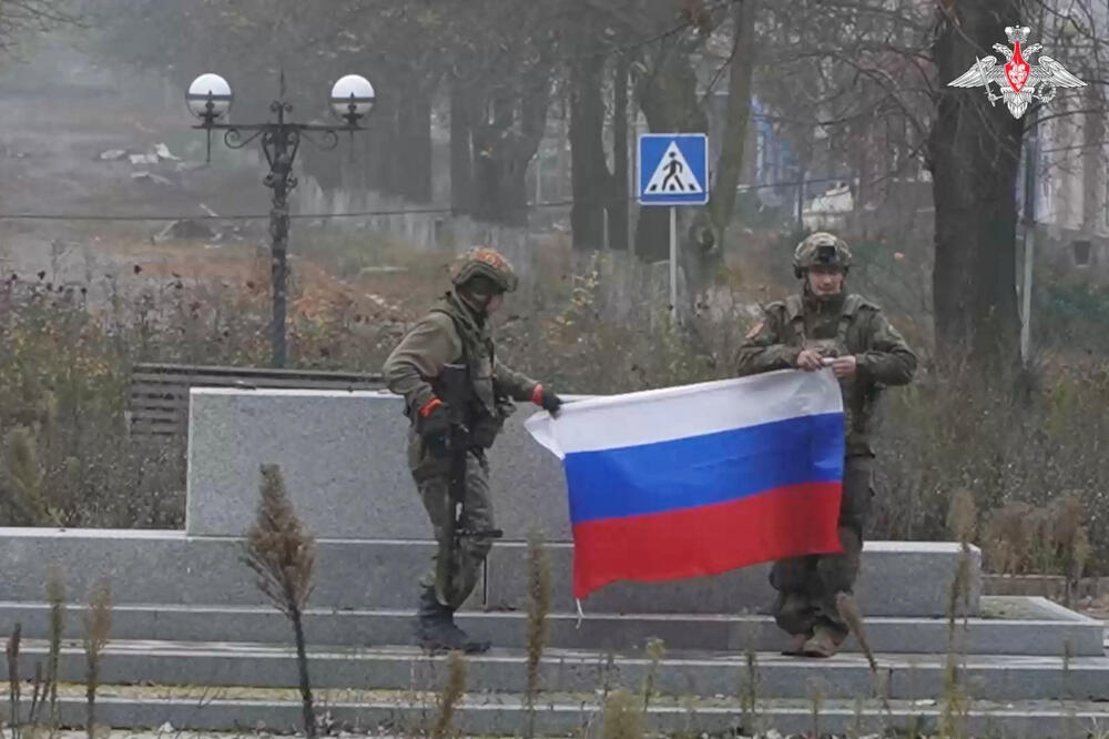 Ruski vojnici u Pokrovsku: Fotografija uzeta iz videa koji je onjavilo Ministarstvo odbrane Rusije, Foto: Reuters