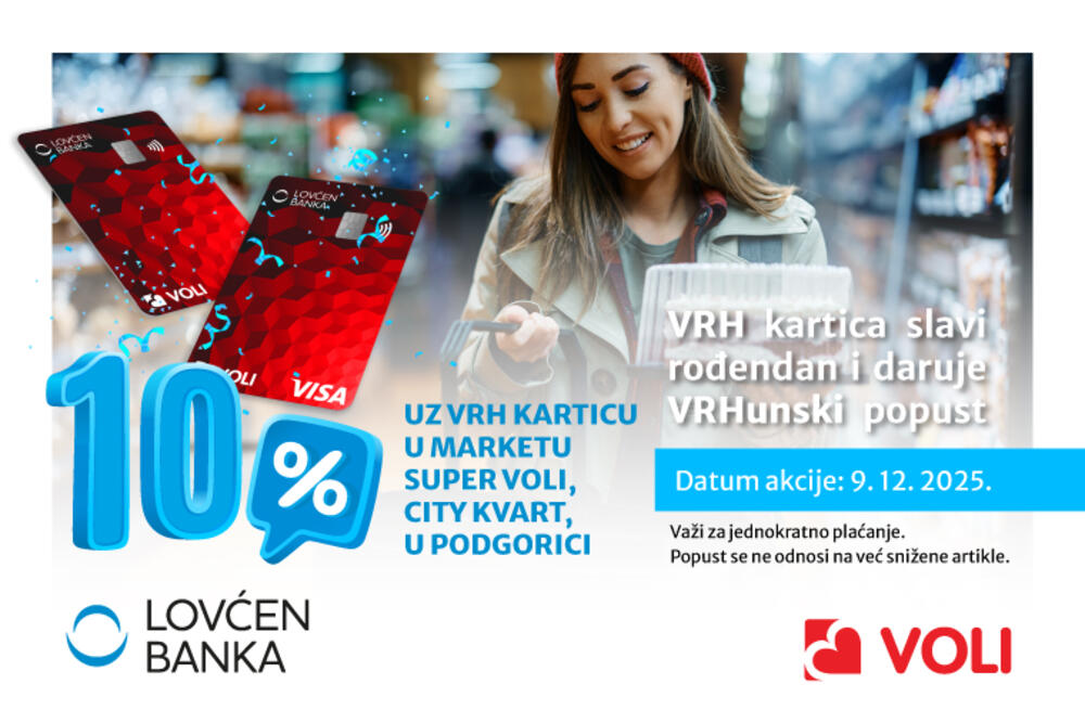 <p>Za korisnike Vrh kartice još veći popusti u Namos salonu namještaja, Super Voli marketu u City kvartu, Qbik salonu keramike i sanitarija, K sport buticima sportske opreme, Barkod parfimerijama i Tehnomax prodavnicama tehnike.</p>