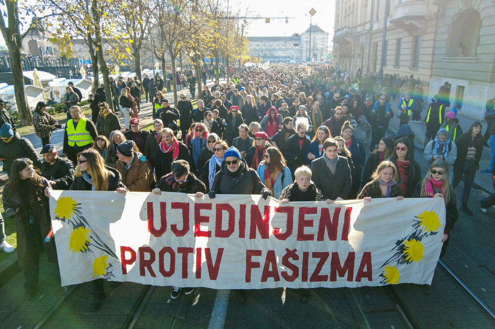 Sa protesta u Zagrebu, Foto: Rojters