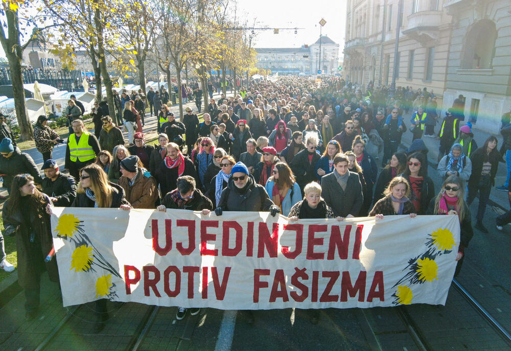 Protest građana u Zagrebu protiv porasta fašizma u Hrvatskoj