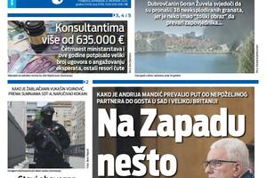 Naslovna strana "Vijesti" za 8. decembar 2025.