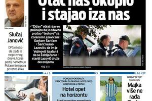 Naslovna strana "Vijesti" za 9. decembar 2025.