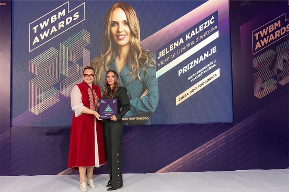 Jelena Kalezić prima TWBM Award 2025 za najuspješnije mikropreduzeće u vlasništvu žena, Foto: TWBM / BI Communication