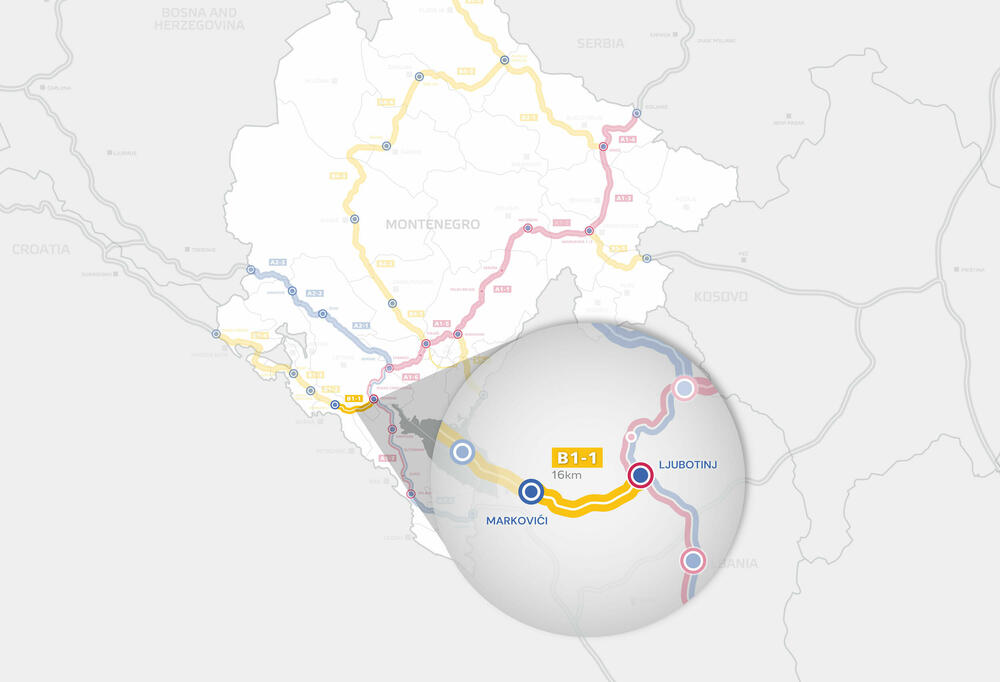 Monteput razpisal tender za idejni projekt hitre ceste med Budvo in avtocesto Bar-Boljare