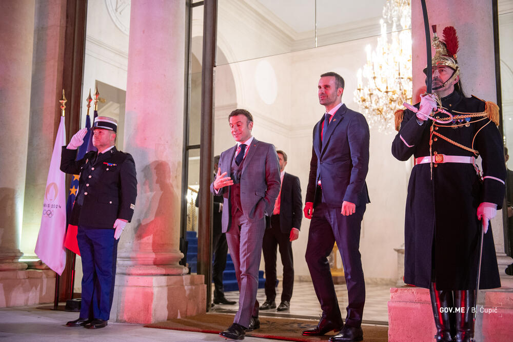 &ldquo;Fenomenalan sastanak sa predsjednikom Francuske&rdquo;: Makron i Spajić u Parizu, februara 2024. godine, Foto: Vlada Crne Gore