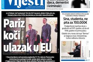 Naslovna strana "Vijesti" za 13. decembar 2025.