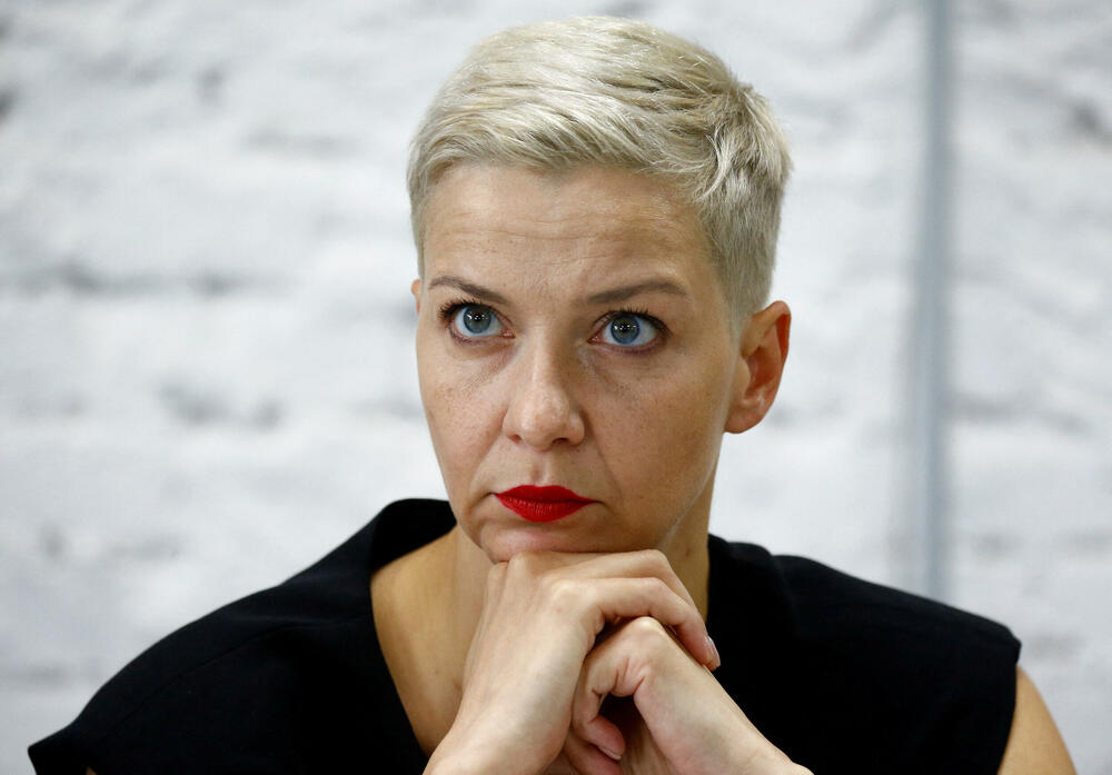 Kolesnikova na konferenciji za medije, 2020. godine