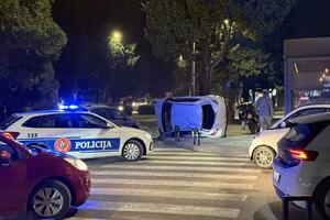 Podgorica: Jedna osoba povrijeđena u prevrtanju vozila