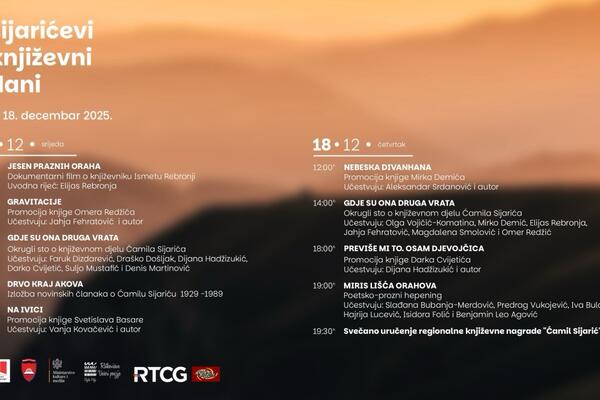 Danas počinju Sijarićevi književni dani