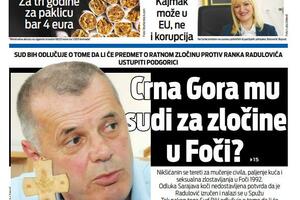 Naslovna strana "Vijesti" za 18. decembar 2025.