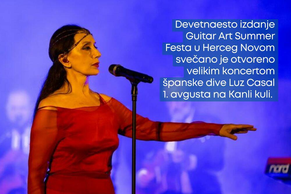 Devetnaesto izdanje Guitar Art Summer Festa u Herceg Novom svečano je otvoreno velikim koncertom španske dive Luz Casal