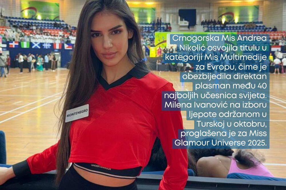 Crnogorska Mis Andrea Nikolić osvojila titulu u kategoriji Mis Multimedije za Evropu