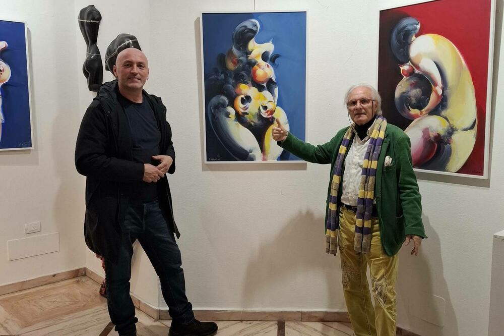 Crnogorski slikar Ćetković i vlasnik galerije Minijaći, Foto: Privatna arhiva